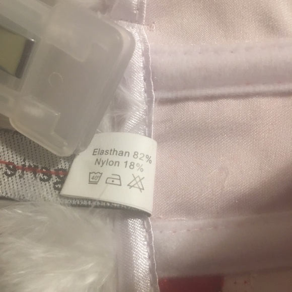 Lingerie Fur Trim Red Velvet Corset Set - Picture 8 of 16